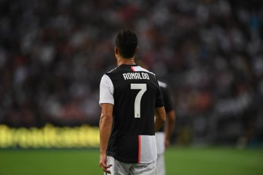 Kallang-singapore-21jul2019: Cristiano ronaldo # 7 Juven oyuncusu