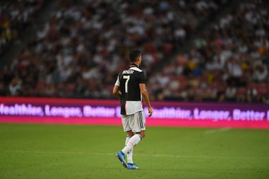 Kallang-singapore-21jul2019: Cristiano ronaldo # 7 Juven oyuncusu