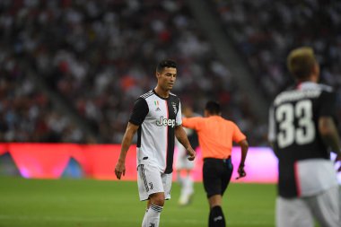 Kallang-singapore-21jul2019: Cristiano ronaldo # 7 Juven oyuncusu