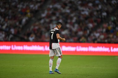 Kallang-singapore-21jul2019: Cristiano ronaldo # 7 Juven oyuncusu