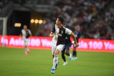 Kallang-singapore-21jul2019: Cristiano ronaldo # 7 Juven oyuncusu