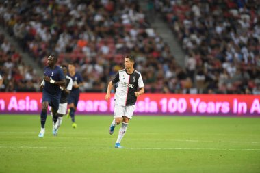 Kallang-singapore-21jul2019: Cristiano ronaldo # 7 Juven oyuncusu