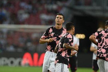 Kallang-singapore-21jul2019: Cristiano ronaldo # 7 Juven oyuncusu