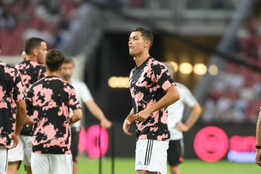 Kallang-singapore-21jul2019: Cristiano ronaldo # 7 Juven oyuncusu