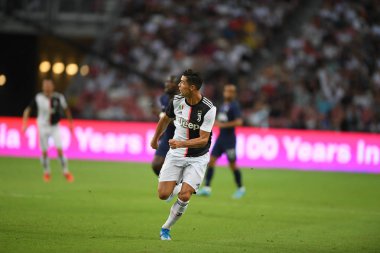 Kallang-singapore-21jul2019: Cristiano ronaldo # 7 Juven oyuncusu