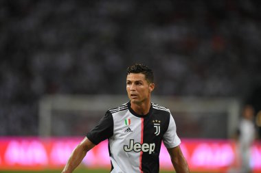 Kallang-singapore-21jul2019: Cristiano ronaldo # 7 Juven oyuncusu