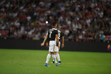 Kallang-singapore-21jul2019: Cristiano ronaldo # 7 Juven oyuncusu