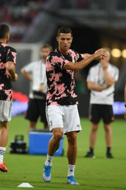 Kallang-singapore-21jul2019: Cristiano ronaldo # 7 Juven oyuncusu