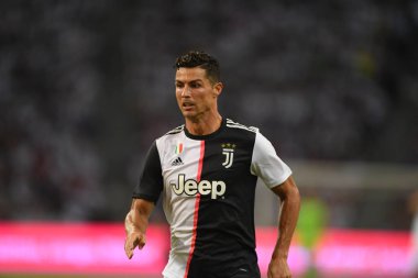 Kallang-singapore-21jul2019: Cristiano ronaldo # 7 Juven oyuncusu