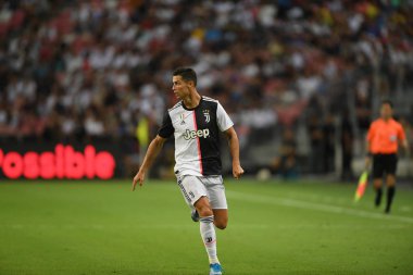 Kallang-singapore-21jul2019: Cristiano ronaldo # 7 Juven oyuncusu