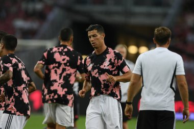 Kallang-singapore-21jul2019: Cristiano ronaldo # 7 Juven oyuncusu