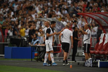 Kallang-singapore-21jul2019: Cristiano ronaldo # 7 Juven oyuncusu