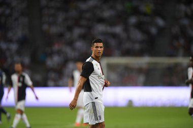 Kallang-singapore-21jul2019: Cristiano ronaldo # 7 Juven oyuncusu