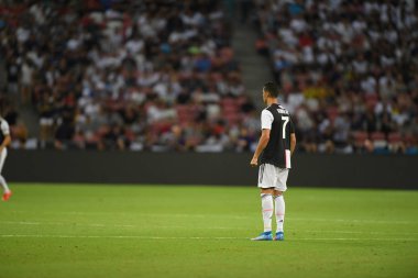 Kallang-singapore-21jul2019: Cristiano ronaldo # 7 Juven oyuncusu