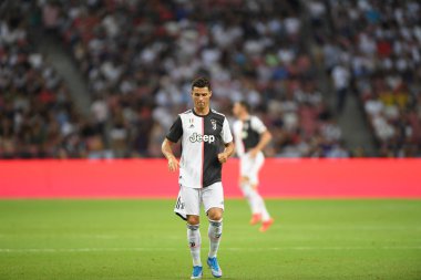 Kallang-singapore-21jul2019: Cristiano ronaldo # 7 Juven oyuncusu