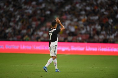 Kallang-singapore-21jul2019: Cristiano ronaldo # 7 Juven oyuncusu