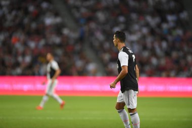 Kallang-singapore-21jul2019: Cristiano ronaldo # 7 Juven oyuncusu