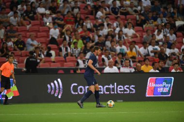Kallang-singapore-21-jul2019: Tottenham Hotspur soğutma oyuncusu 