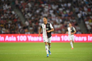 Kallang-singapore-21jul2019: Cristiano ronaldo # 7 Juven oyuncusu