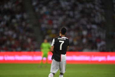 Kallang-singapore-21jul2019: Cristiano ronaldo # 7 Juven oyuncusu