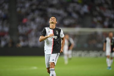 Kallang-singapore-21jul2019: Cristiano ronaldo # 7 Juven oyuncusu