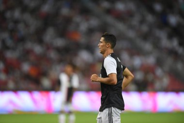 Kallang-singapore-21jul2019: Cristiano ronaldo # 7 Juven oyuncusu