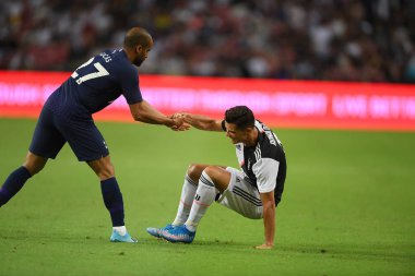 Kallang-singapore-21jul2019: Cristiano ronaldo # 7 Juven oyuncusu