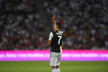 Kallang-singapore-21jul2019: Cristiano ronaldo # 7 Juven oyuncusu