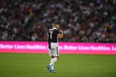Kallang-singapore-21jul2019: Cristiano ronaldo # 7 Juven oyuncusu
