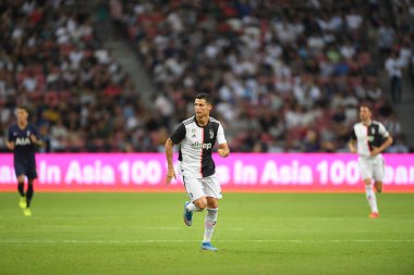 Kallang-singapore-21jul2019: Cristiano ronaldo # 7 Juven oyuncusu