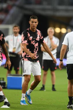 Kallang-singapore-21jul2019: Cristiano ronaldo # 7 Juven oyuncusu
