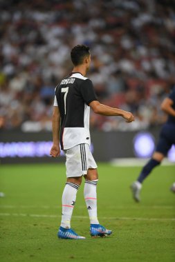 Kallang-singapore-21jul2019: Cristiano ronaldo # 7 Juven oyuncusu