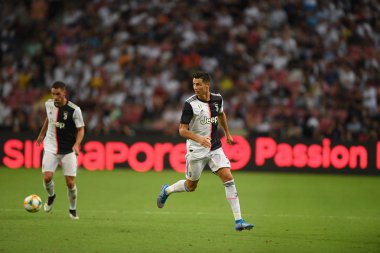 Kallang-singapore-21jul2019: Cristiano ronaldo # 7 Juven oyuncusu