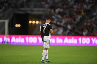 Kallang-singapore-21jul2019: Cristiano ronaldo # 7 Juven oyuncusu