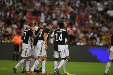 Kallang-Singapur-21 Ocak 2019: Juventus 'un oyuncusu