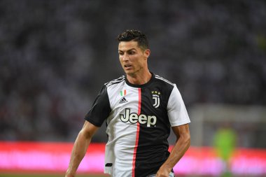 Kallang-singapore-21jul2019: Cristiano ronaldo # 7 Juven oyuncusu