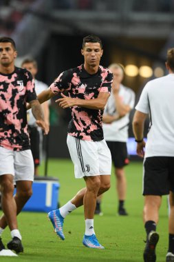 Kallang-singapore-21jul2019: Cristiano ronaldo # 7 Juven oyuncusu