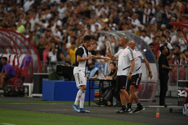 Kallang-singapore-21jul2019: Cristiano ronaldo # 7 Juven oyuncusu