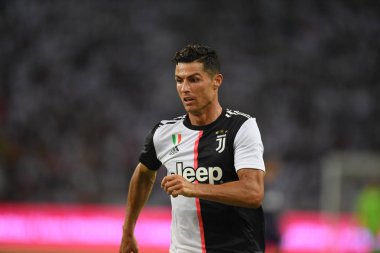 Kallang-singapore-21jul2019: Cristiano ronaldo # 7 Juven oyuncusu