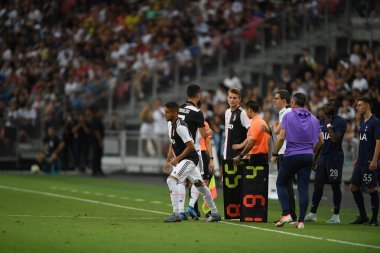 Kallang-singapore-21jul2019: Cristiano ronaldo # 7 Juven oyuncusu