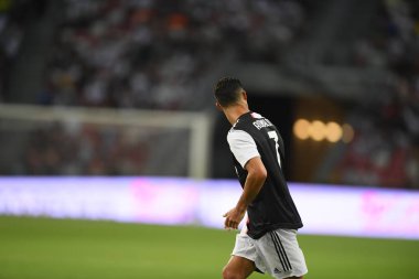 Kallang-singapore-21jul2019: Cristiano ronaldo # 7 Juven oyuncusu
