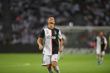 Kallang-singapore-21jul2019: Cristiano ronaldo # 7 Juven oyuncusu