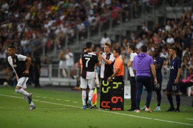 Kallang-singapore-21jul2019: Cristiano ronaldo # 7 Juven oyuncusu