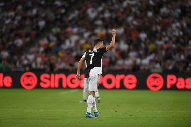 Kallang-singapore-21jul2019: Cristiano ronaldo # 7 Juven oyuncusu