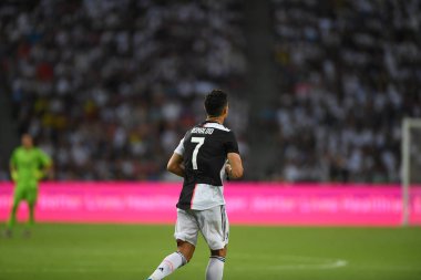 Kallang-singapore-21jul2019: Cristiano ronaldo # 7 Juven oyuncusu