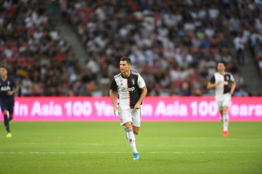 Kallang-singapore-21jul2019: Cristiano ronaldo # 7 Juven oyuncusu