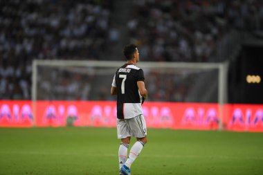 Kallang-singapore-21jul2019: Cristiano ronaldo # 7 Juven oyuncusu
