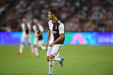 Kallang-singapore-21jul2019: Cristiano ronaldo # 7 Juven oyuncusu