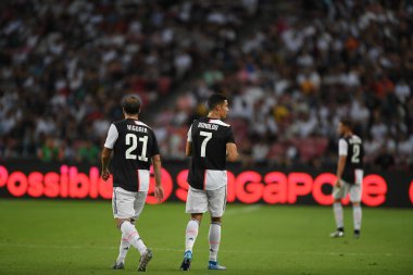Kallang-singapore-21jul2019: Cristiano ronaldo # 7 Juven oyuncusu
