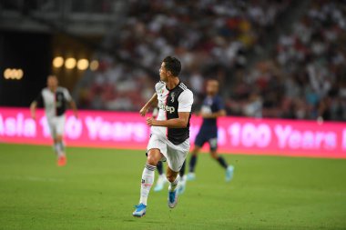 Kallang-singapore-21jul2019: Cristiano ronaldo # 7 Juven oyuncusu